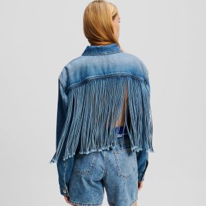 RELAXED FRINGED DENIM JACKET
