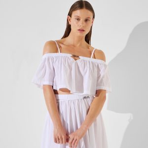 OFF-SHOULDER CROPPED BEACH TOP