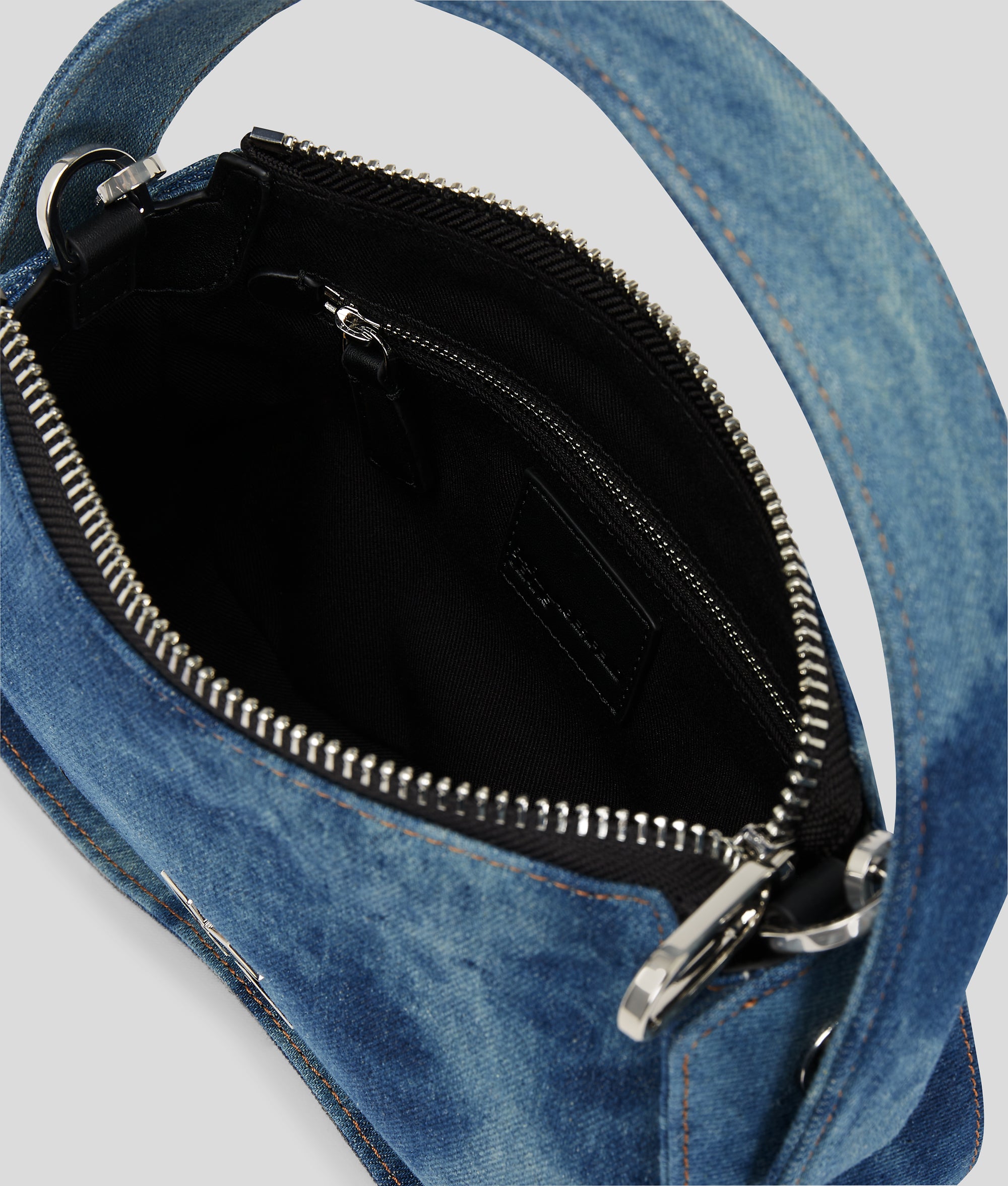 SUNGLASSES DENIM TOP-HANDLE BAG - Image 5