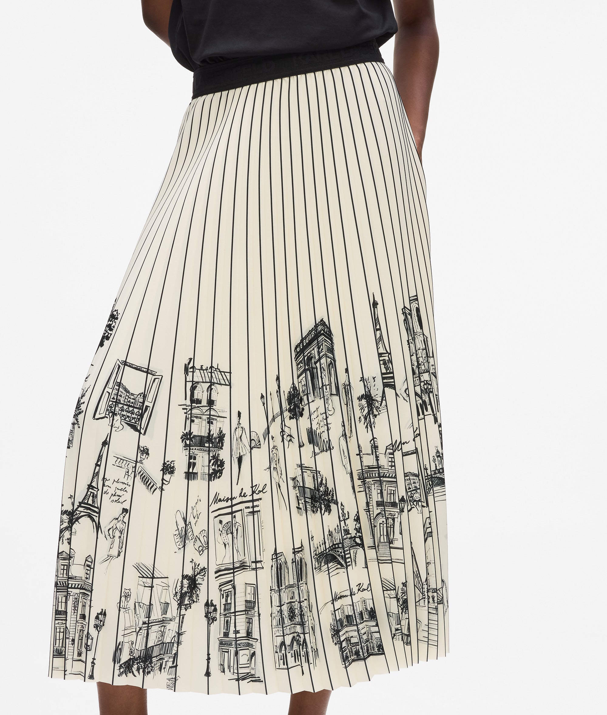 Paris sketch pleated skirt - Image 2
