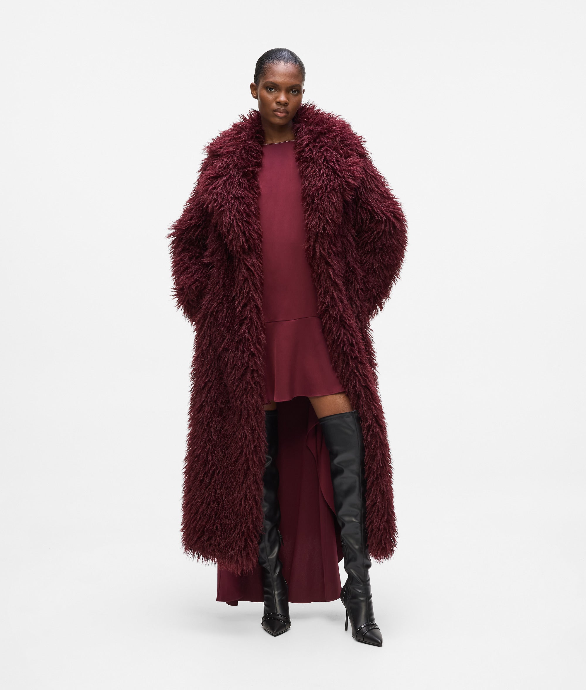 Long faux-fur coat - Image 4