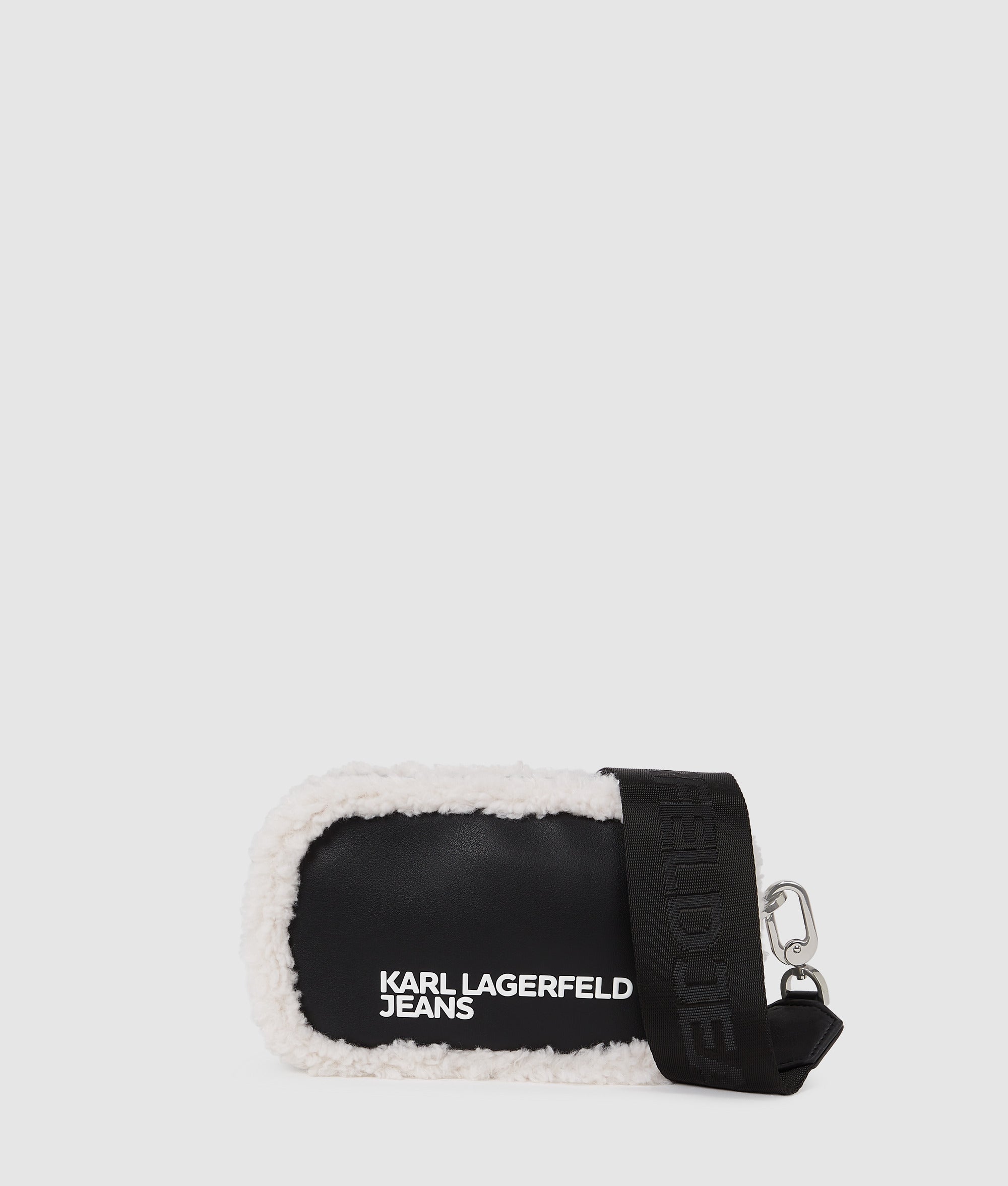 Shearling crossbody camera bag