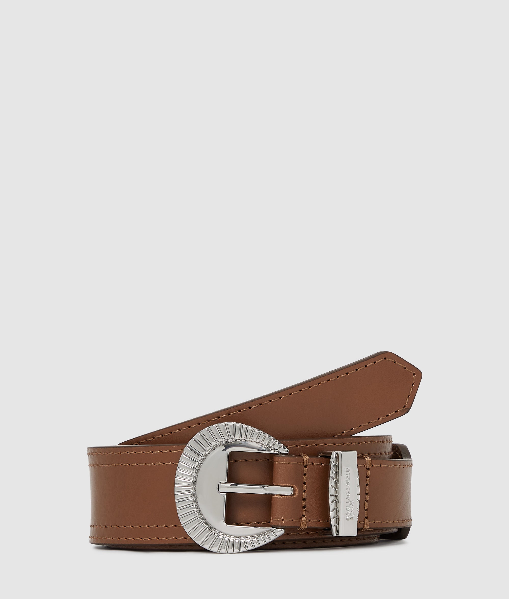 Western round buckle belt