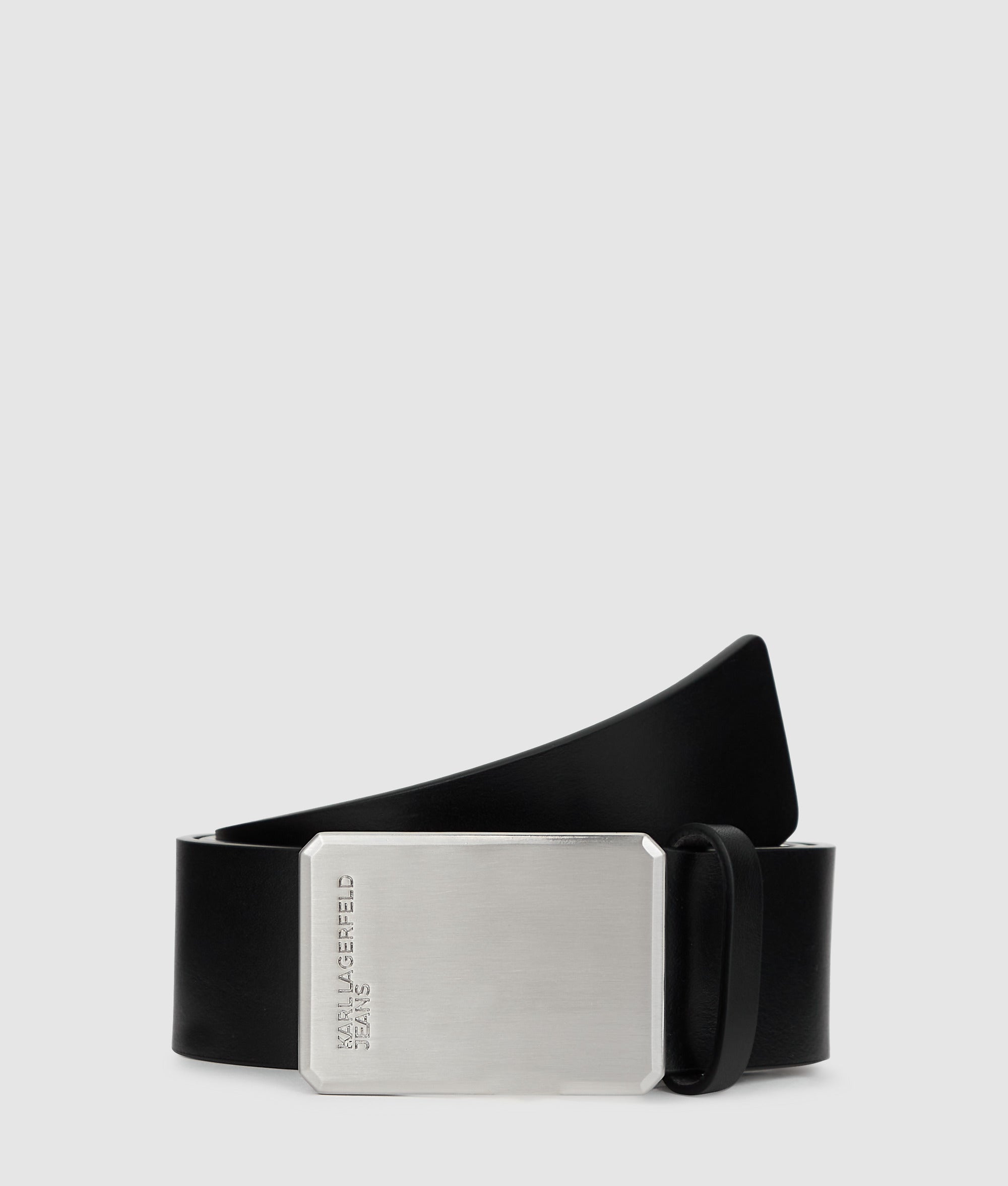 Logo leather belt