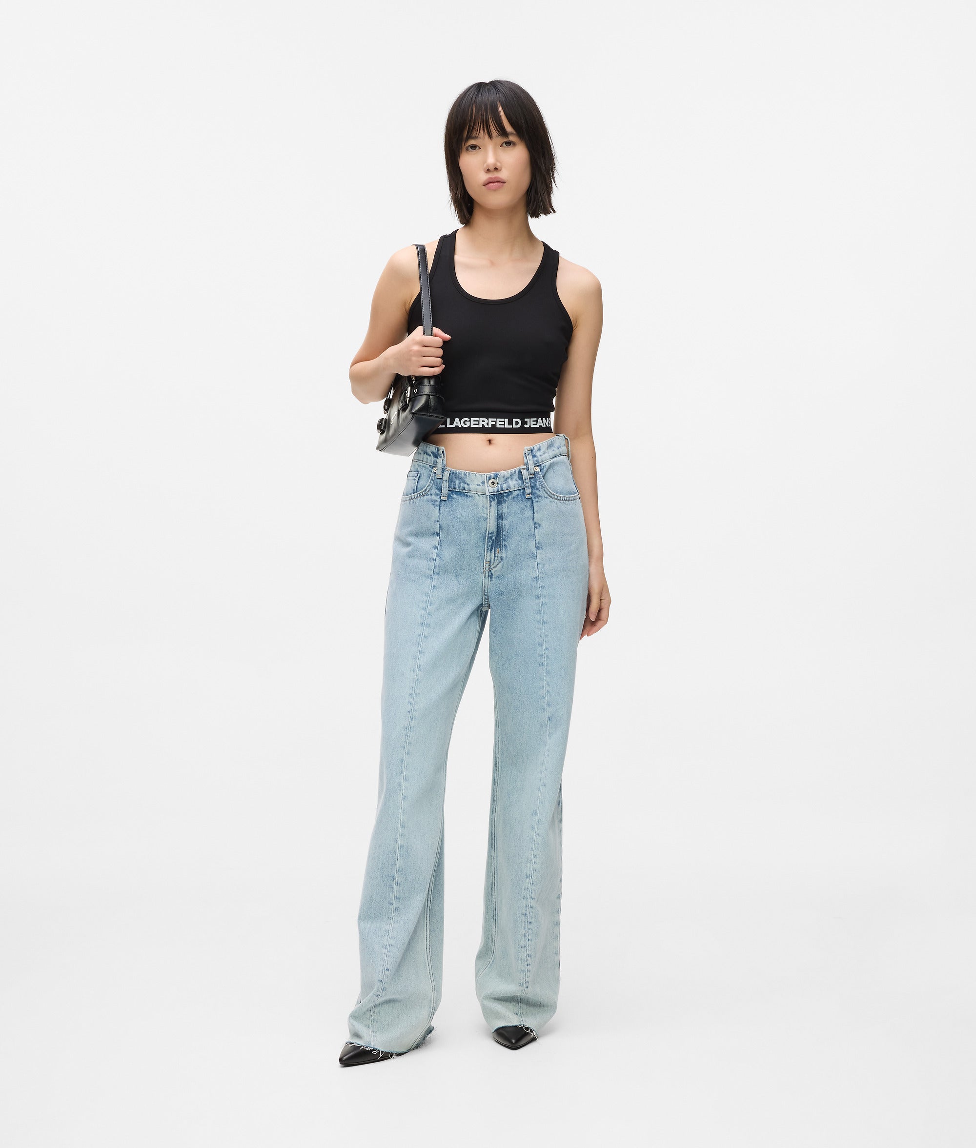 Seamed mid-rise relaxed jeans