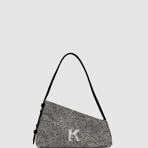 Geo denim shoulder bag
