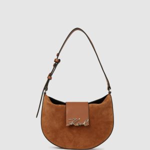 K/Signature suede moon bag