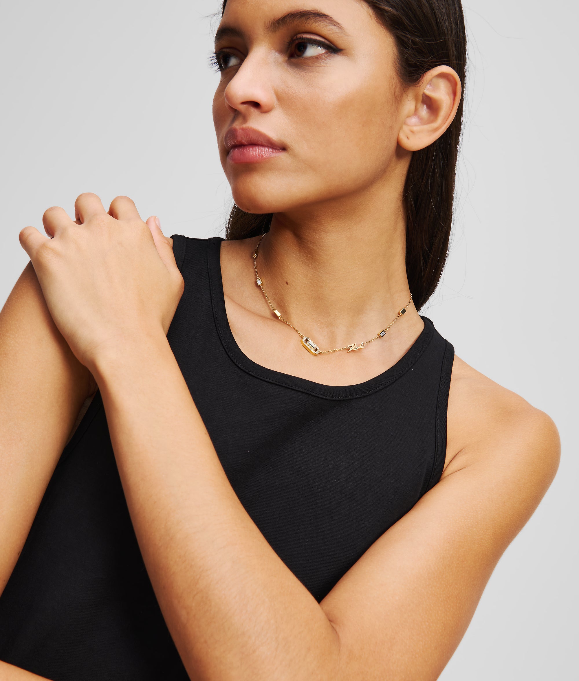 SIGNATURE CRYSTAL CHARM NECKLACE - Image 2